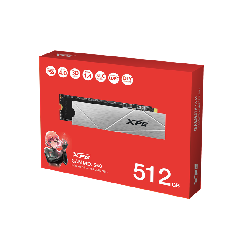 ADATA SSD M.2 2280 NVMe Gen4x4 512GB GAMMIX S60