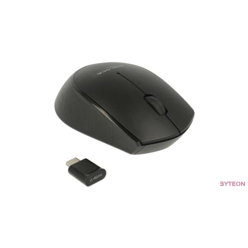 DeLock Optical 3-button mini mouse USB Type-C 2.4 GHz wireless Black