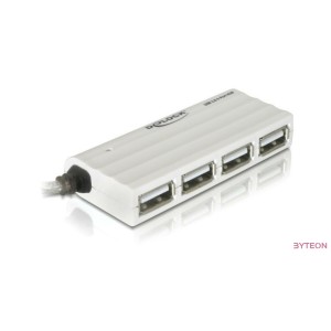 DeLock USB 2.0 HUB 4 port [ külső 4-portos, 480 Mbps, fehér ]