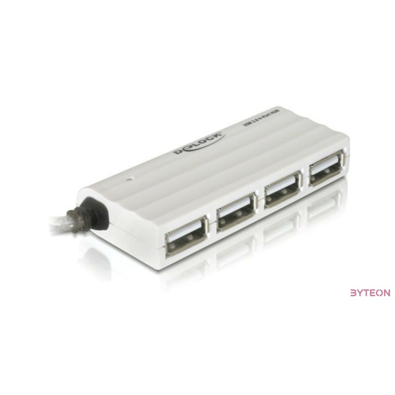 DeLock USB 2.0 HUB 4 port [ külső 4-portos, 480 Mbps, fehér ]