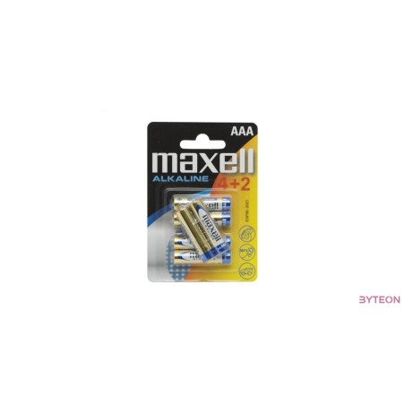 Maxell alkáli ceruza elem (AAA)  4+2db/csomag
