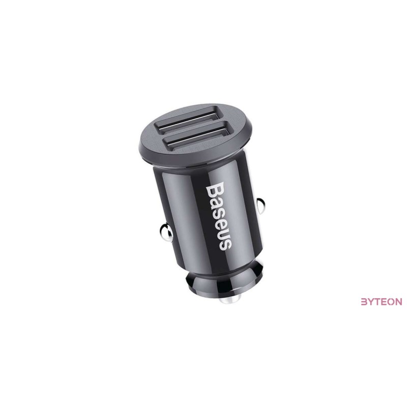 Baseus  Grain Car Charger Mini Universal Smart Car Charger Black