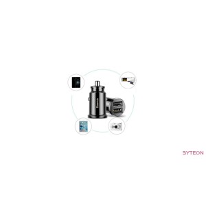 Baseus  Grain Car Charger Mini Universal Smart Car Charger White
