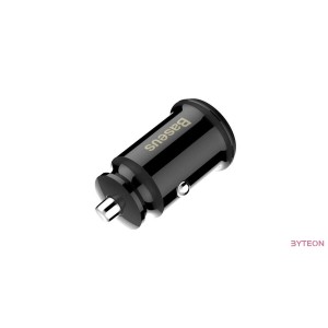 Baseus  Grain Car Charger Mini Universal Smart Car Charger Black