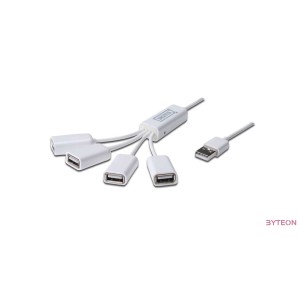 Digitus DA-70216 Slim Spider USB Hub 4-port White