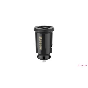 Baseus  Grain Car Charger Mini Universal Smart Car Charger Black