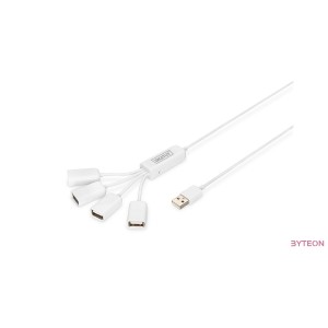 Digitus DA-70216 Slim Spider USB Hub 4-port White