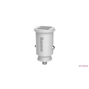 Baseus  Grain Car Charger Mini Universal Smart Car Charger White