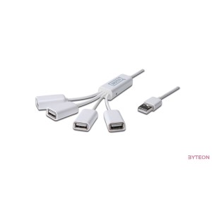 Digitus DA-70216 Slim Spider USB Hub 4-port White