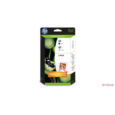 HP N9J71AE (62) Black + Color tintapatron