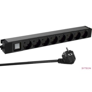 Legrand 8-as 1U 19" kapcsolós elosztósor - Fekete