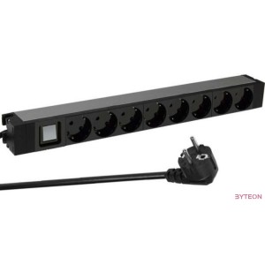 Legrand 8-as 1U 19" kapcsolós elosztósor - Fekete