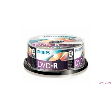 Philips DVD-R 4,7Gb 16x Hengeres 25db/csomag (5-ös címke)