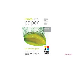 ColorWay Fotópapír fényes öntapadó (glossy self-adhesive) 115 - 80g,m2 A4 50 lap