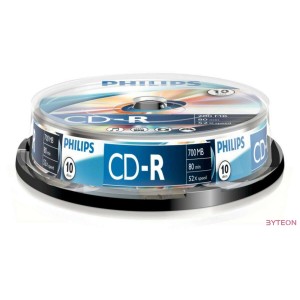 Philips CD-R 80 52x 10db/henger (10-es címke)