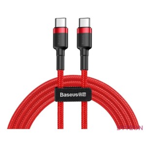 Baseus  Cafule USB Type-C - USB Type-C QC3.0 cable 2m Red