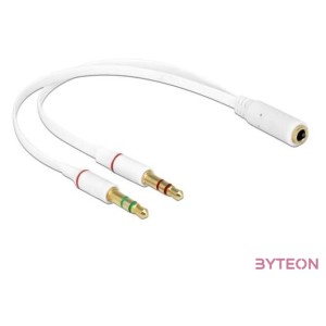 DeLock Headset Adapter 1x 3.5mm 4 pin Stereo jack female  2x 3.5 mm 3 pin Stereo jack male (iPhone)