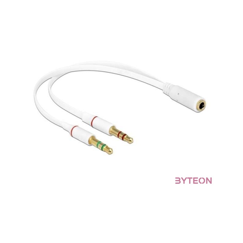 DeLock Headset Adapter 1x 3.5mm 4 pin Stereo jack female  2x 3.5 mm 3 pin Stereo jack male (iPhone)