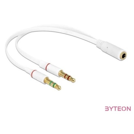 DeLock Headset Adapter 1x 3.5mm 4 pin Stereo jack female  2x 3.5 mm 3 pin Stereo jack male (iPhone)