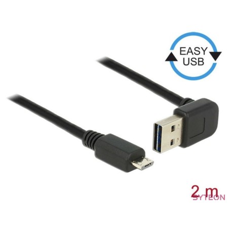 DeLock EASY-USB 2.0 Type-A male angled up , down  USB 2.0 Type Micro-B male 2m cable