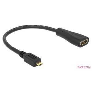 DeLock HDMI-micro D male to HDMI-A female kábel 23cm Black