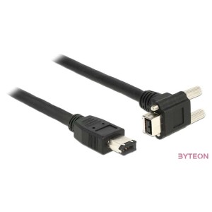 DeLock Cable FireWire 9 pin male 90° angled with screws  6 pin male 3m