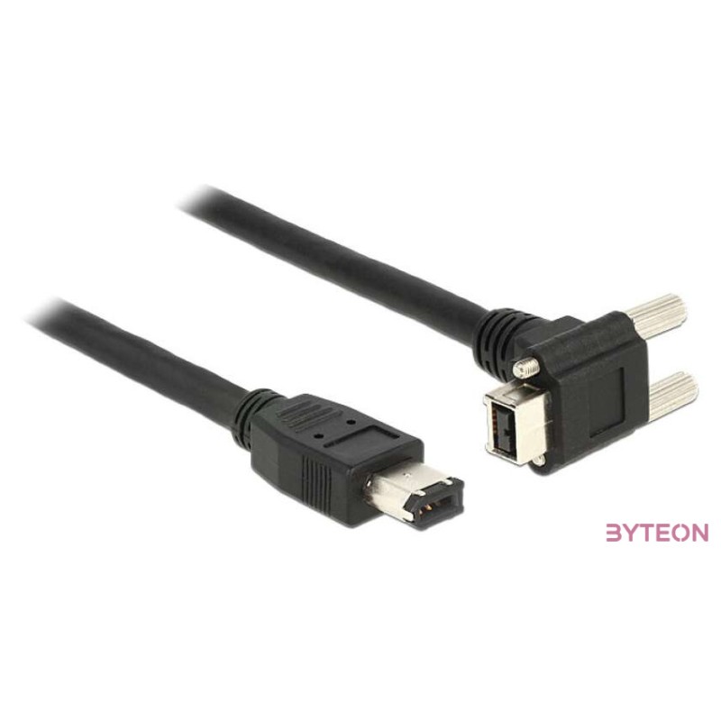 DeLock Cable FireWire 9 pin male 90° angled with screws  6 pin male 3m
