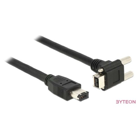 DeLock Cable FireWire 9 pin male 90° angled with screws  6 pin male 3m