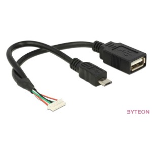 DeLock Cable USB 2.0 pin header female 1,25mm 8 pin  USB 2.0 Type-A female+ USB 2.0 Type Micro-B male 15cm
