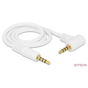 DeLock Cable Stereo Jack 3.5 mm 4 pin male  male angled 0,5m white