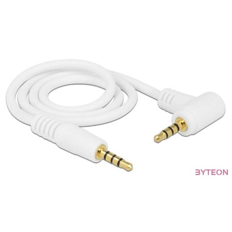 DeLock Cable Stereo Jack 3.5 mm 4 pin male  male angled 0,5m white