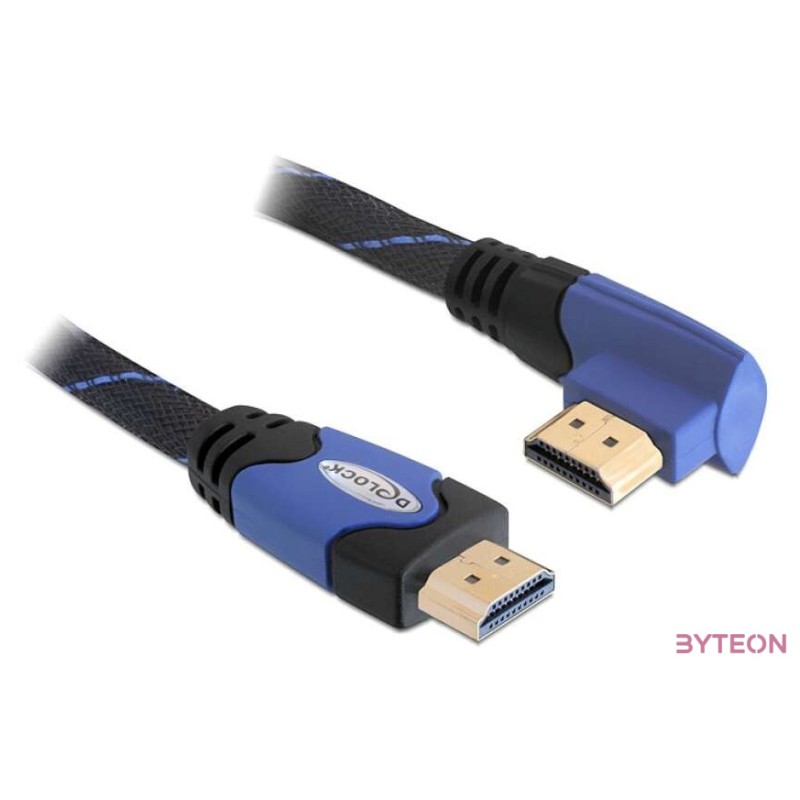 DeLock High Speed HDMI with Ethernet – HDMI A male  HDMI A male angled 4K cable 3m