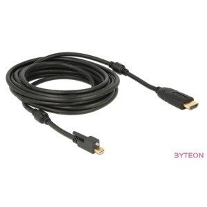 DeLock Cable mini Displayport 1.2 male with screw  HDMI male 4K Active Black 5m