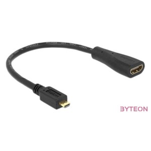DeLock HDMI-micro D male to HDMI-A female kábel 23cm Black