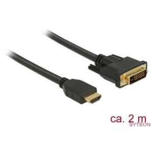 DeLock HDMI to DVI 24+1 cable bidirectional 2m Black