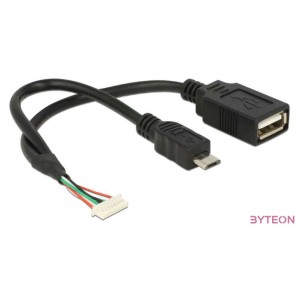 DeLock Cable USB 2.0 pin header female 1,25mm 8 pin  USB 2.0 Type-A female+ USB 2.0 Type Micro-B male 15cm