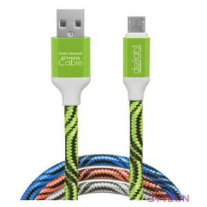 Delight Android adatkábel szövet bevonat 1m (több szín)