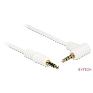 DeLock Cable Stereo Jack 3.5 mm 4 pin male  male angled 0,5m white