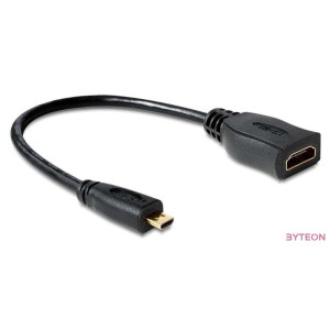 DeLock HDMI-micro D male to HDMI-A female kábel 23cm Black
