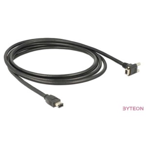 DeLock Cable FireWire 9 pin male 90° angled with screws  6 pin male 3m