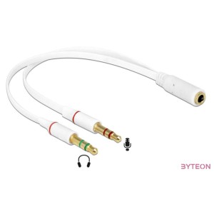 DeLock Headset Adapter 1x 3.5mm 4 pin Stereo jack female  2x 3.5 mm 3 pin Stereo jack male (iPhone)