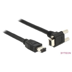 DeLock Cable FireWire 9 pin male 90° angled with screws  6 pin male 3m