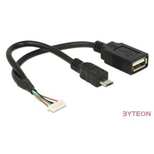 DeLock Cable USB 2.0 pin header female 1,25mm 8 pin  USB 2.0 Type-A female+ USB 2.0 Type Micro-B male 15cm