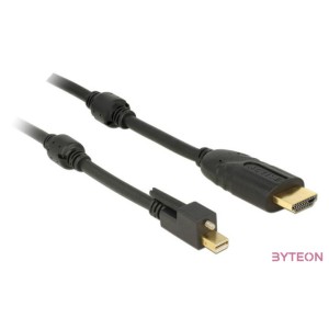 DeLock Cable mini Displayport 1.2 male with screw  HDMI male 4K Active Black 5m