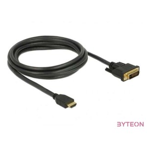 DeLock HDMI to DVI 24+1 cable bidirectional 2m Black