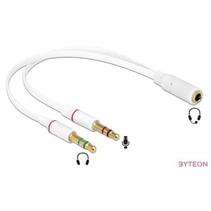 DeLock Headset Adapter 1x 3.5mm 4 pin Stereo jack female  2x 3.5 mm 3 pin Stereo jack male (iPhone)