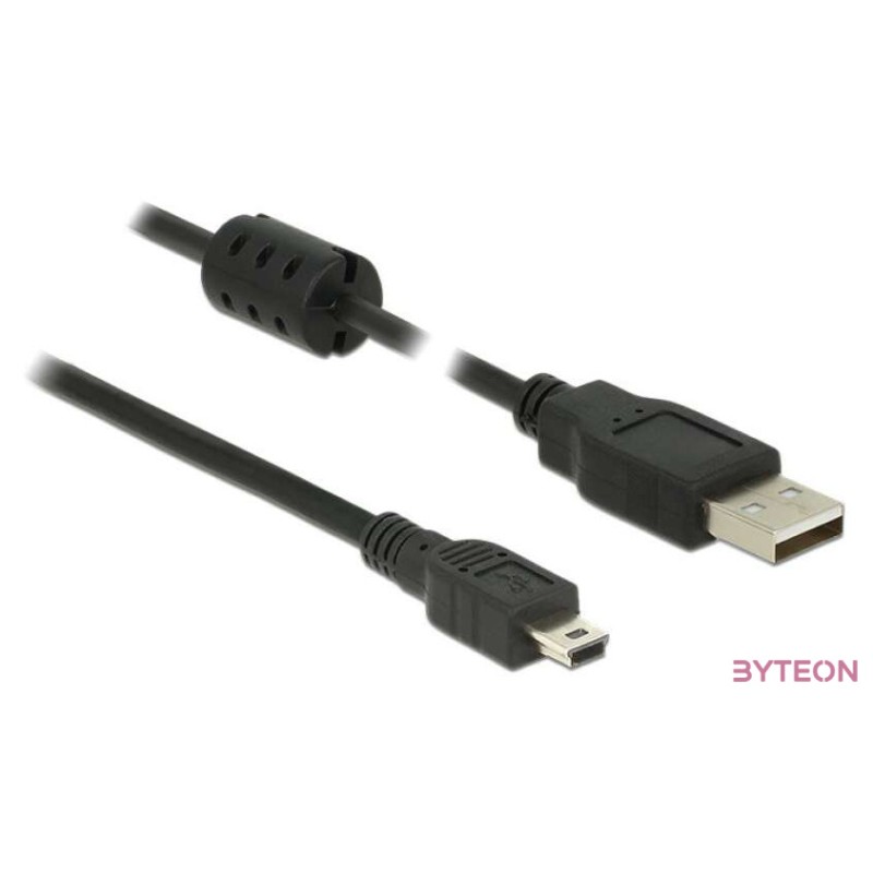 DeLock USB 2.0 Type-A male  USB 2.0 Mini-B male 1m cable Black