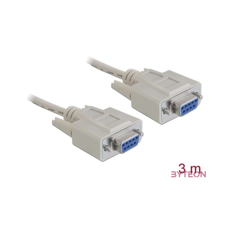 DeLock Null modem 9 pin female , female 3m White