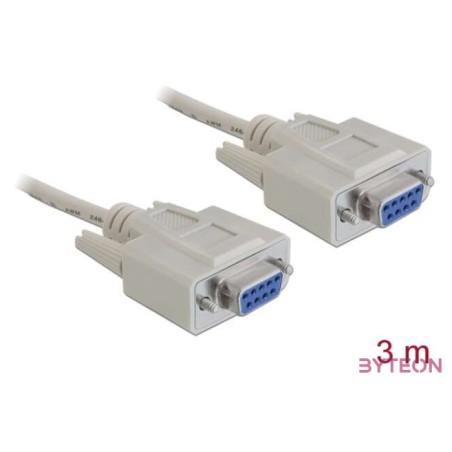DeLock Null modem 9 pin female , female 3m White