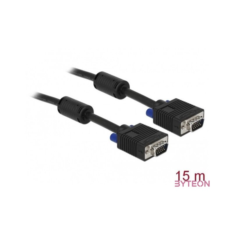 DeLock SVGA male-male kábel 15m Black